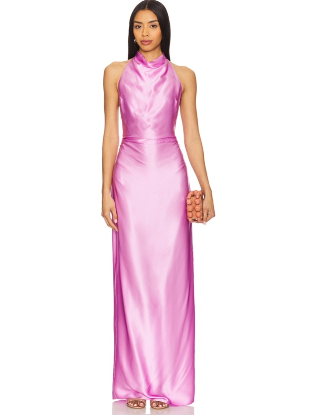 Amanda Uprichard Pink Marine Silk Maxi Dress
